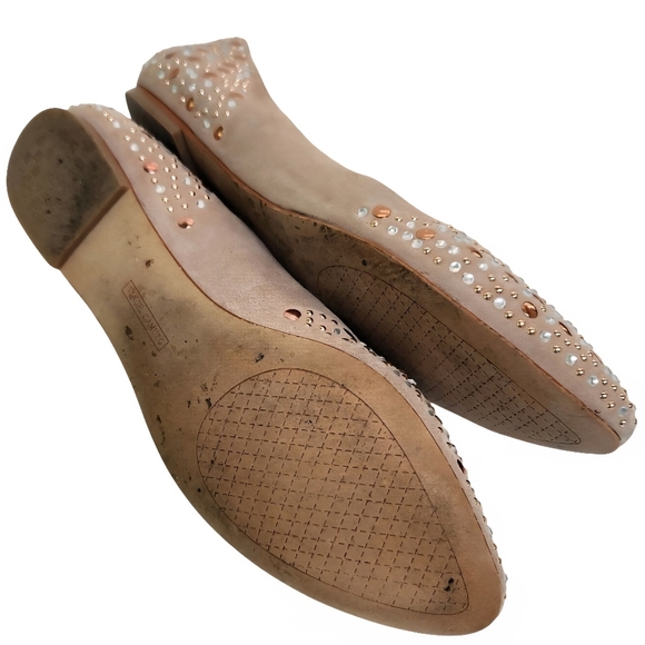 Vince Camuto Tabila Neutral Studded Ballet Flats LA Creme Size 8M - Picture 5 of 9